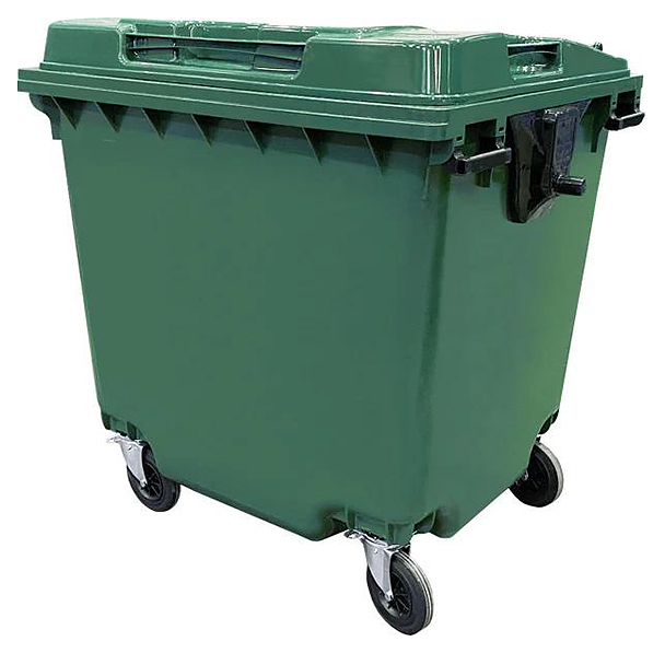 Контейнер для мусора ТАРА.РУ МКТ-1100 R в сборе, зеленый