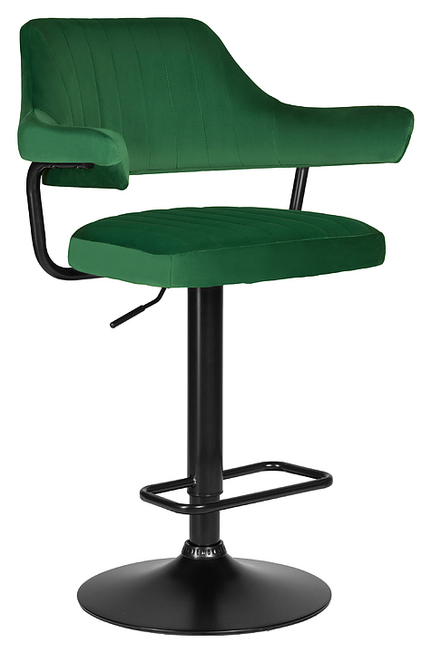 Стул барный DOBRIN 5019_BlackBase-LM CHARLY BLACK (зеленый велюр, черный металл)