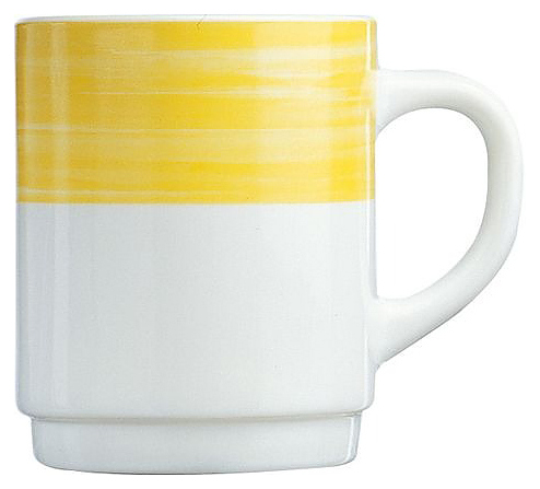 Кружка Arcoroc Brush 54735 250 мл, бело-желтая