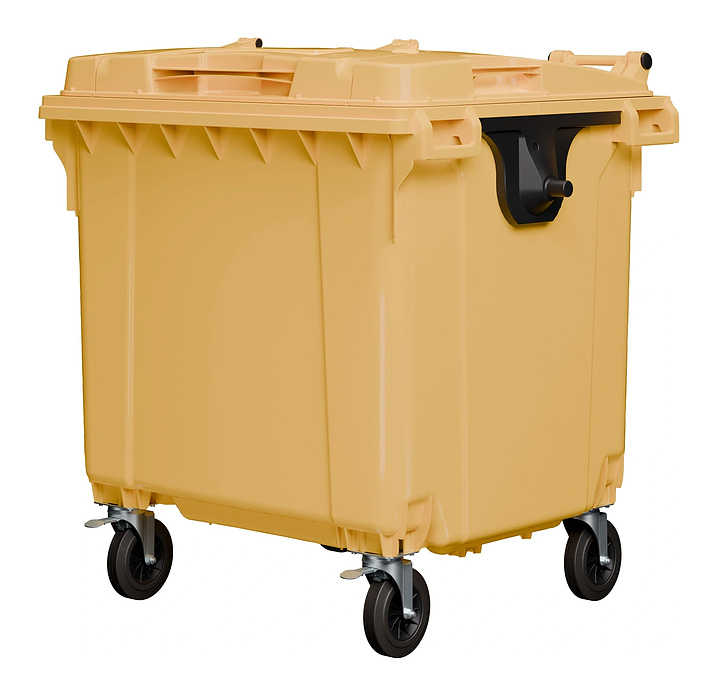 Контейнер для мусора iPlast 22.C19.TL 1100 л крышка TwinLid, желтый