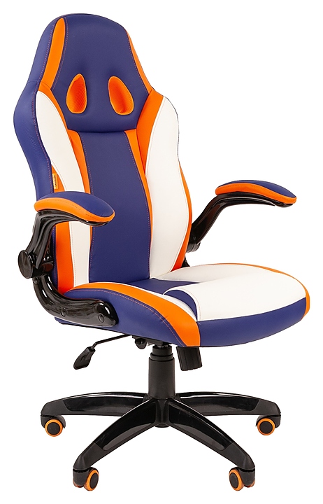 Кресло игровое Chairman GAME 15 7033039, сине-бело-оранжевое