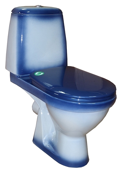 Унитаз-компакт ROSA Премьер с сиденьем, синий декор