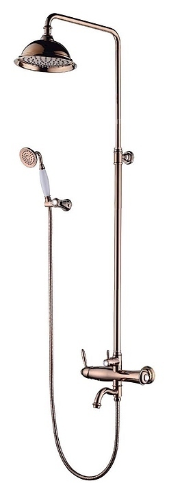 Душевая стойка LEMARK Spark LM6762RG с верхней душевой лейкой 