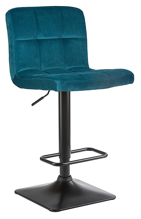 Стул барный DOBRIN 5018-LM-N DOMINIC (морская волна велюр, черный) 2 шт.