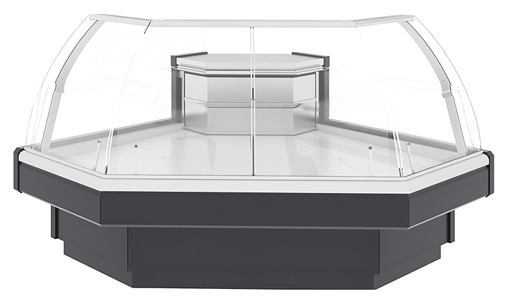 Витрина холодильная Lida Midi-1 SU Fish (1450х1450х1250 мм) угловая внешняя, встроенный агрегат