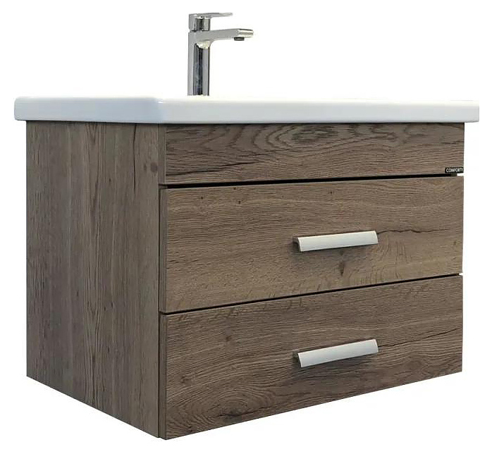 Тумба с раковиной Comforty Никосия-70П дуб темный