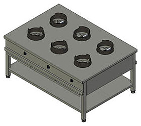 Плита газовая Вулкан KSW 06 8165 WOK