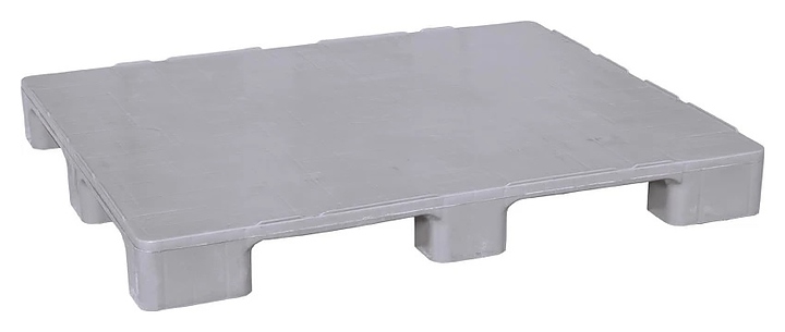 Паллет гигиенический ТАРА.РУ IR 1208-9L-G 1200х800х130 мм (cплошной на 9 ножках) серый