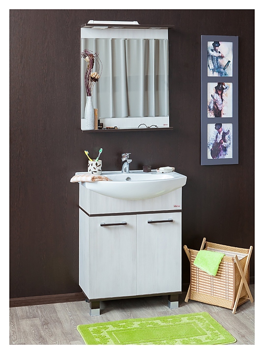 Гарнитур Sanflor Толедо 75 см, 3 предмета, венге, северное дерево светлое