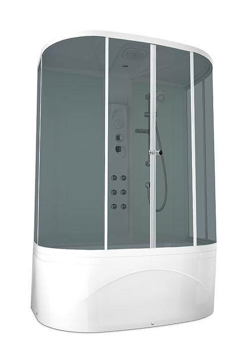 Душевая кабина с гидромассажем и блоком управления Domani-Spa Neat high DS01N158HWT10 150х80 см