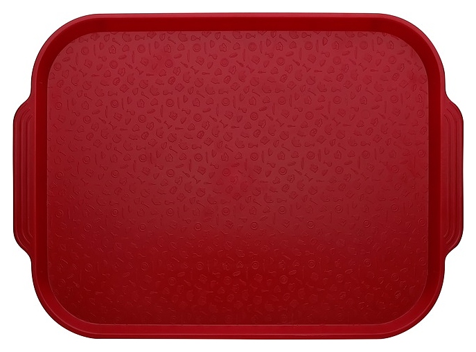Поднос столовый Клен HORNA RED 130205 450х355 мм (полистирол) с ручками вишневый