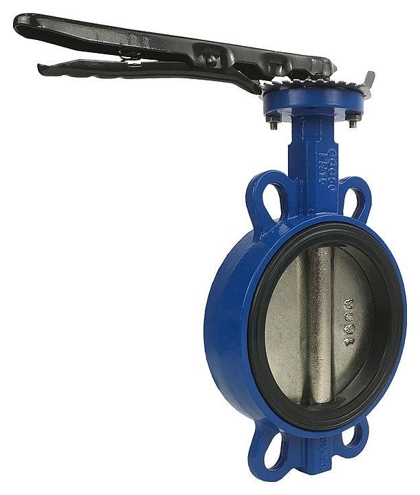 Затвор дисковый поворотный Benarmo 107-4927 (EURO), PN 1,6 МПа, ДУ 200, межфланцевый чугунный, с рукояткой