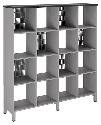 Стеллажная система КОБОР SQ-4X4 aluminum/wood