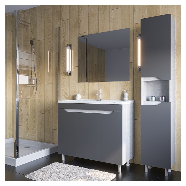 Гарнитур напольный Stella Polar Абигель 100, 4 предмета, серый