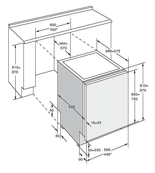 Встраиваемая посудомоечная машина Gaggenau DF 290–160