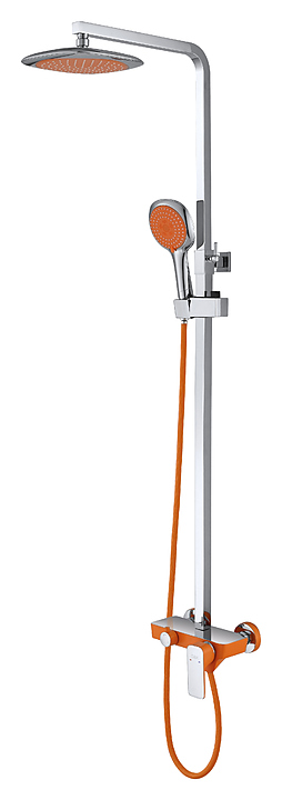 Душевая система D&K Berlin Kunste DA1433713A02 с изливом, оранжевый, хром