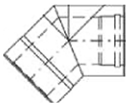 Отвод коаксиального дымохода Karma 45 ° для камина STYLE D100/150