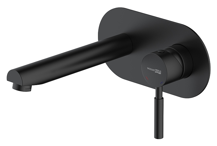 Смеситель для раковины встраиваемый Wasserkraft Gollach 3330 черный soft-touch