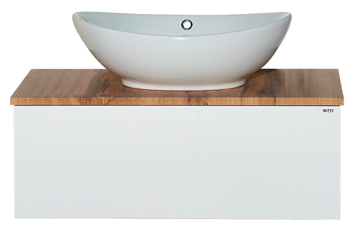 Тумба под раковину Misty Ива-80 80х30 см, с 1 ящиком, подвесная, комбинированная