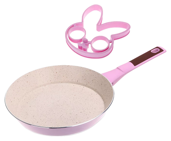 Сковорода Kitchenstar SYB-L117AK-0124I Ø 24 см h=4 см (алюминий с мраморным покрытием, рукоятка из бакелита) с формой для яичницы