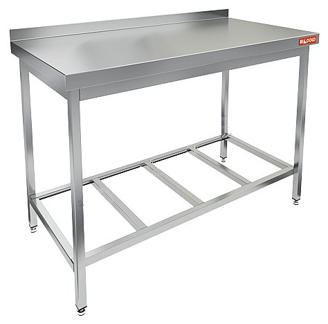 Стол пристенный с бортом и полкой-решеткой HICOLD НСО-15/7БР