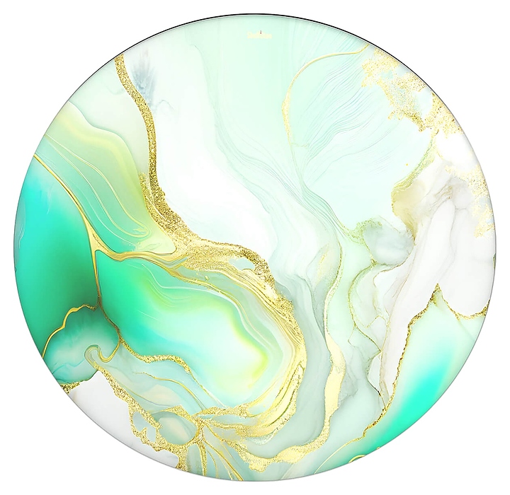 Столешница Sheffilton SHT-TT32 60 (стекло / МДФ) круглая лазурно-голубой