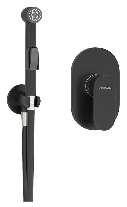 Душ гигиенический встраиваемый Wasserkraft A117451 черный soft-touch