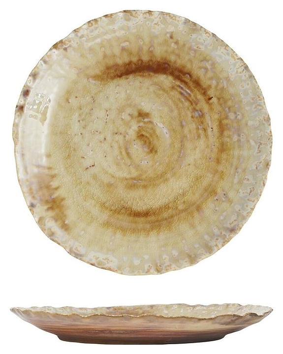 Тарелка P.L. Proff Cuisine Pearl Sea Stone Frutti di Mare QB23171001 d=23,5 см h=3 см (керамика)