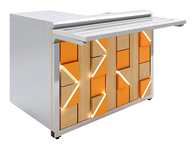 Прилавок кассовый Luxstahl КК-1200 Premium Pixel