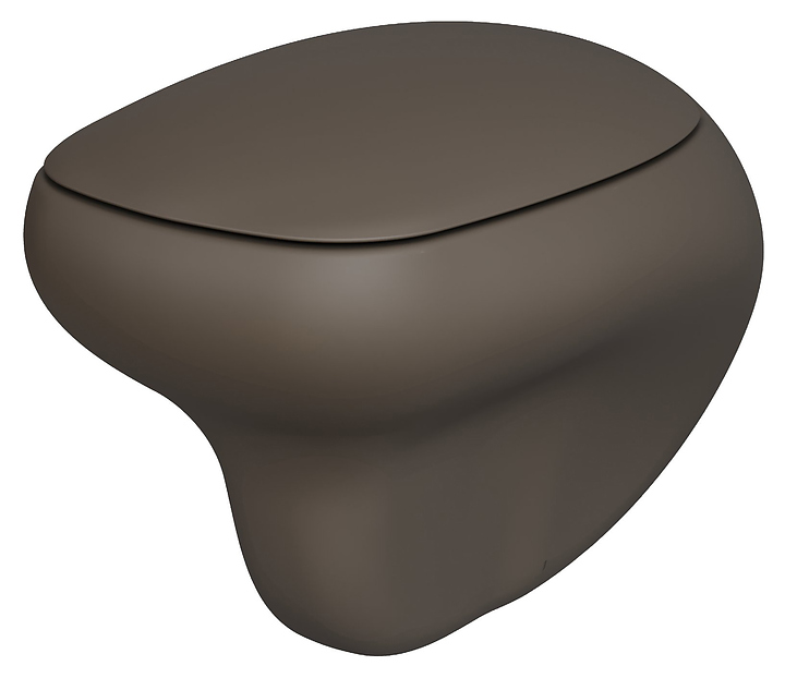 Унитаз подвесной с крышкой-сиденьем Ambassador Diamond 123T20601R-122T20601 коричневый матовый