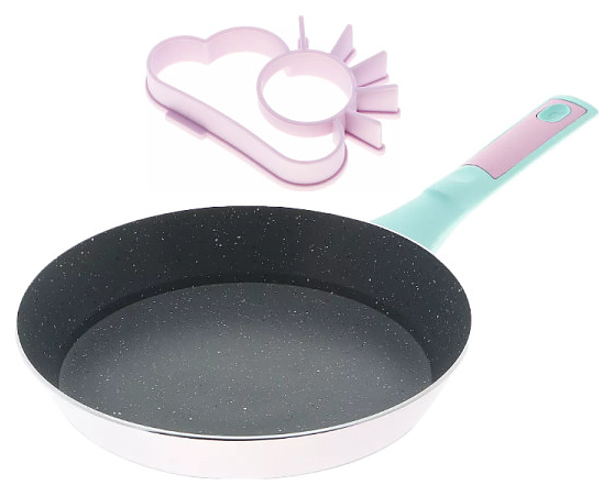 Сковорода Kitchenstar SYB-L117AK-0124H Ø 24 см h=4,5 см (алюминий с мраморным покрытием, рукоятка из бакелита) с формой для яичницы