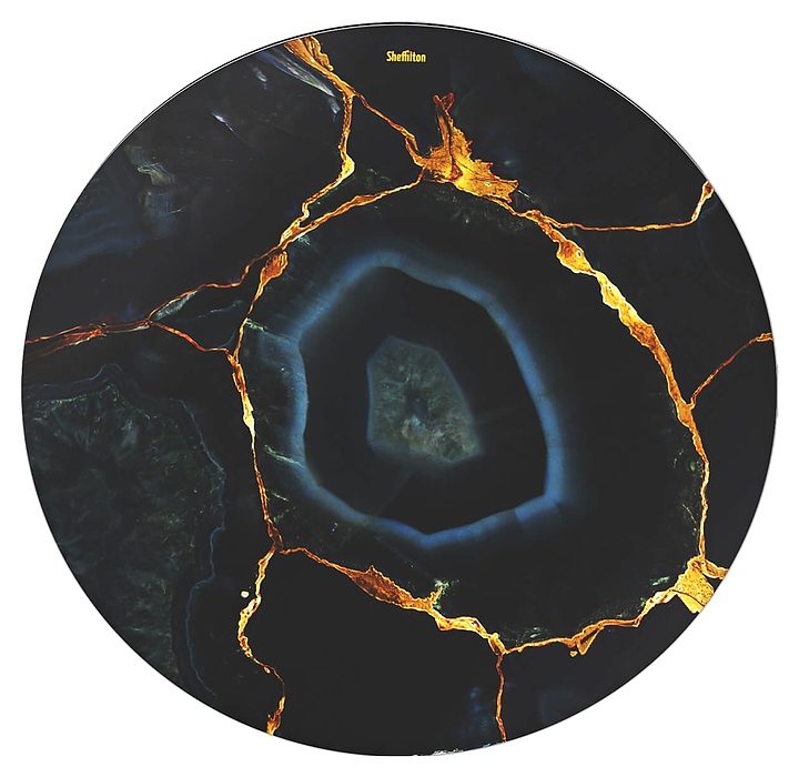 Столешница Sheffilton SHT-TT32 80 (стекло / МДФ) круглая титановый кварц