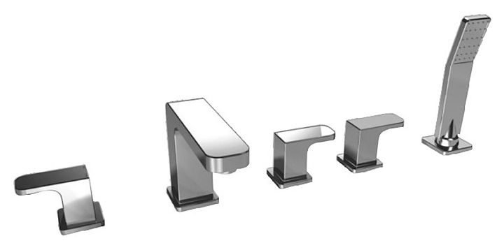 Смеситель встраиваемый на борт ванны Kaiser Sonat 34222 на 5 отверстий