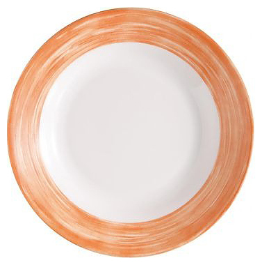 Тарелка Arcoroc Brush 54753 22,5 см, бело-оранжевая