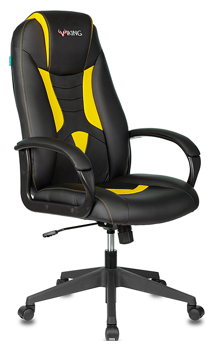 Кресло игровое Бюрократ VIKING-8N/BL-YELL черный/желтый искусственная кожа