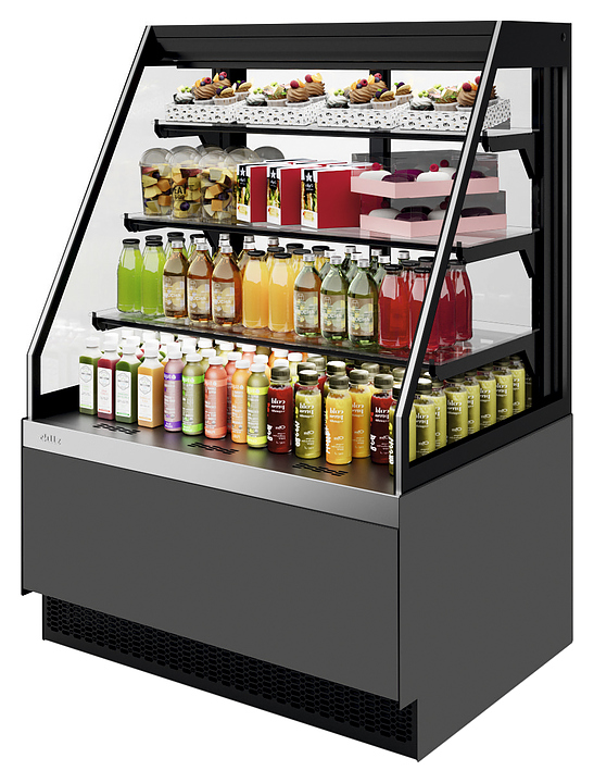 Витрина кондитерская Chilz VETE II KUB OFT 130 серый матовый, шлифованная нержавейка