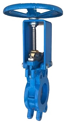 Задвижка шиберная Benarmo 107-5647, PN 1 МПа, ДУ 80, двухсторонняя межфланцевая чугунная, с маховиком