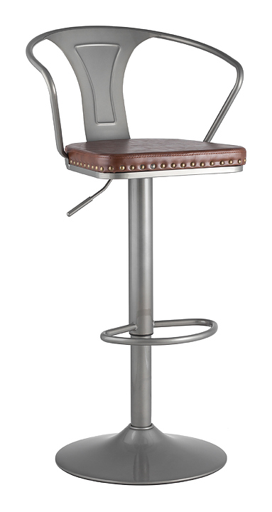 Стул барный Stool Group TOLIX ARMS SOFT серебристый