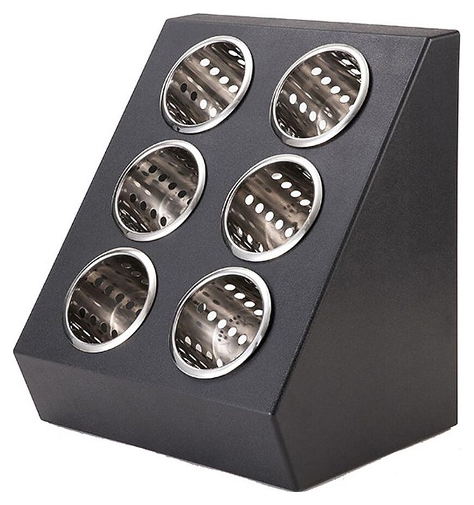 Диспенсер для столовых приборов P.L. Proff Cuisine FCH-36PS (HONRI) 6 отделений d=10,5 см h=14 см (пластик / нерж. сталь)