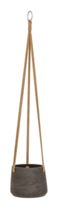 Кашпо подвесное Pottery Pots Patt (20х16,5 см) черное