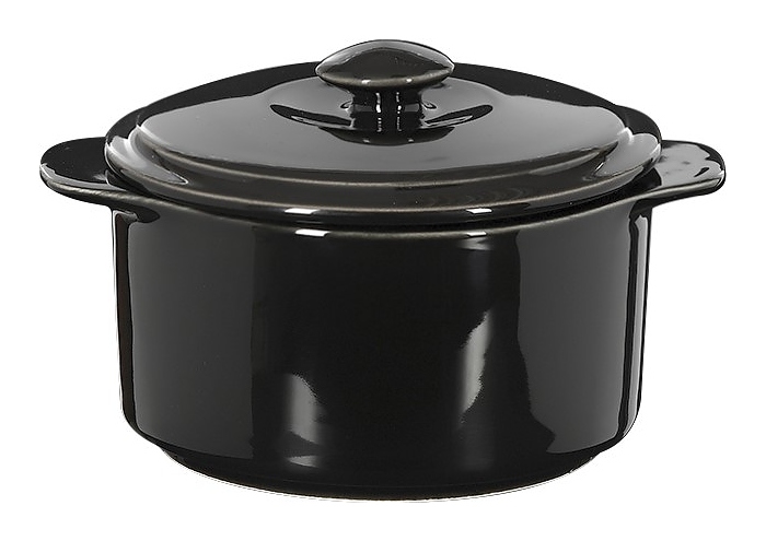 Горшок с крышкой Corone Colore LQ-SK0038-K 300 мл черный