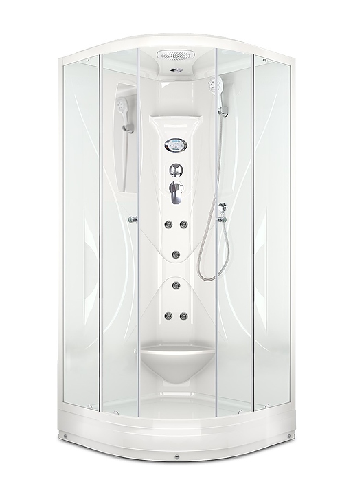 Душевая кабина с гидромассажем и блоком управления Domani-Spa Elegance DS01E99LACl10 90х90 см