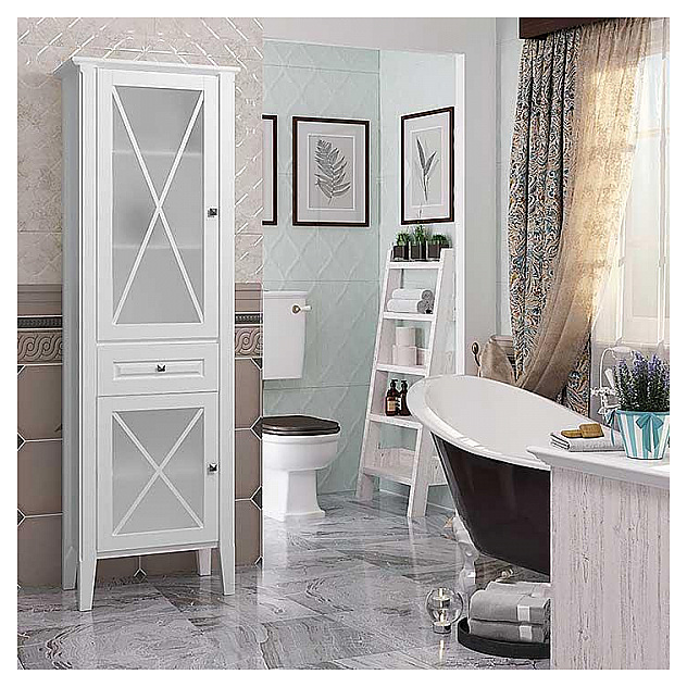 Шкаф-пенал OPADIRIS Палермо Z0000008258, левый, белый матовый