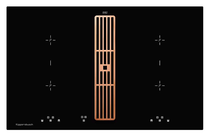 Индукционная варочная панель с вытяжкой Kuppersbusch KMI 8500.0 SR Copper, черный