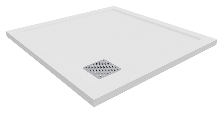 Поддон душевой Taliente Stone PTA-ST-90W 90х90х3,5 см, литьевой мрамор, белый, с бортом
