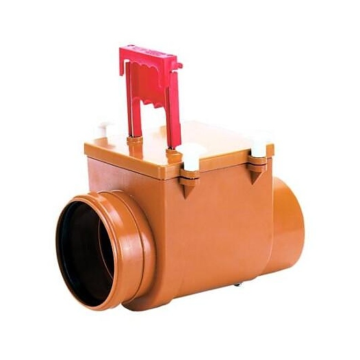 Клапан обратный HL канализационный коричневый Дн 110 б/нап с заслонкой из нерж стали, монтажным лючком