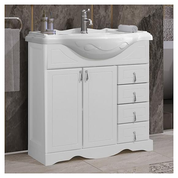 Тумба напольная под раковину OPADIRIS Клио 85 00-00002836, белый матовый