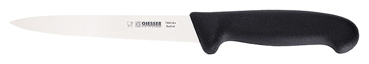 Нож филейный Giesser 7365 22 L=22 см (нерж. сталь / пластик) с черной рукояткой