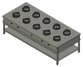 Плита газовая Вулкан KSW 10 8894 WOK