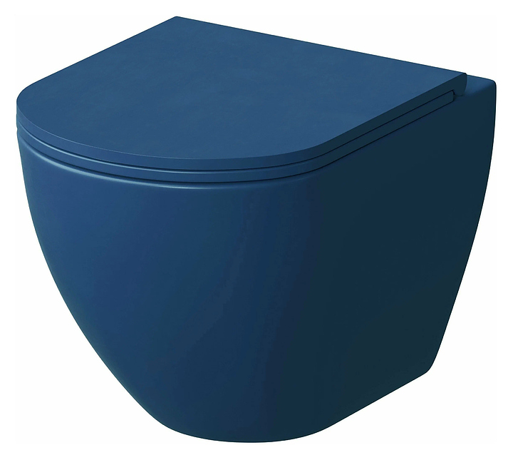 Унитаз подвесной Grossman GR-4455BLMS сиденье с микролифтом, матовый синий